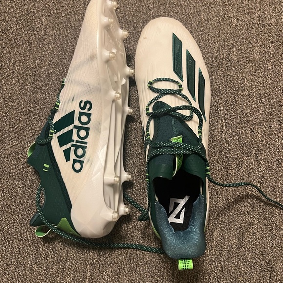 Adidas AdIzero Men’s Football Cleats Green/White Size 17 - Picture 7 of 9